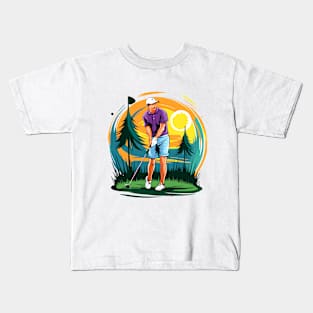 Golf Player in Style Kids T-Shirt